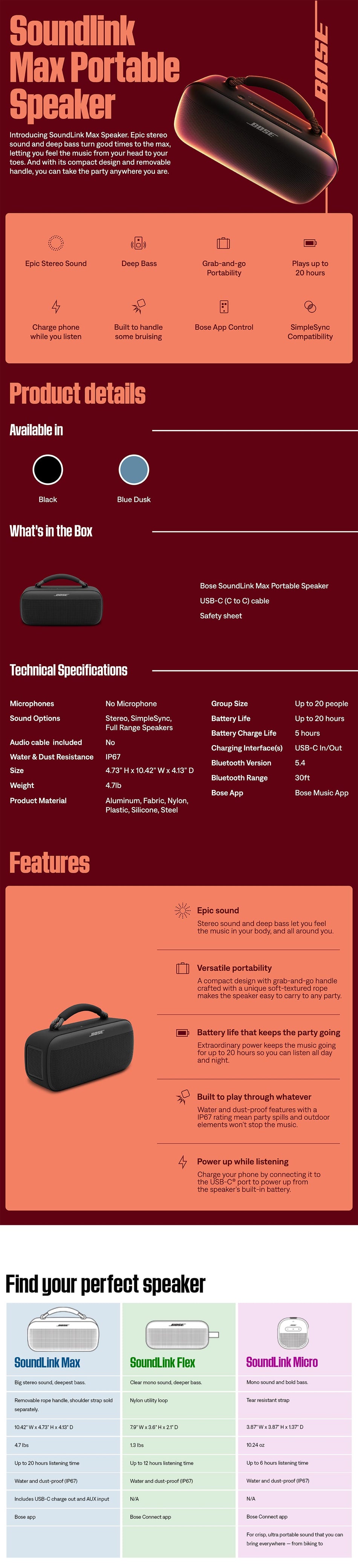 Bose SoundLink Max Portable Speaker